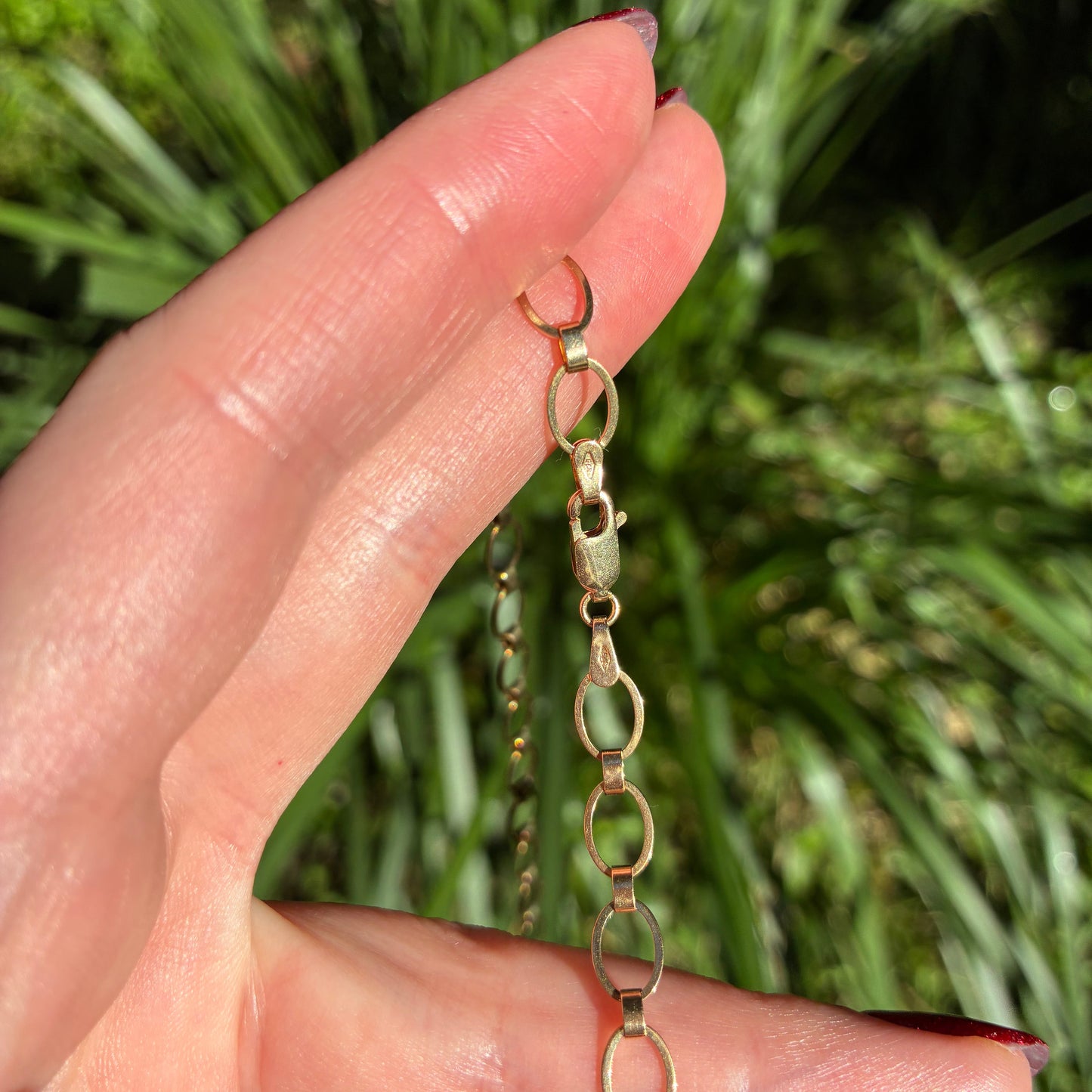 Vintage 9CT Solid Italian UNOAERRE flat link oval fancy chain