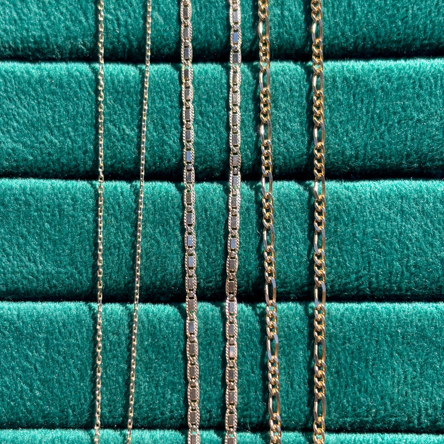 14K yellow gold Fine square link chain