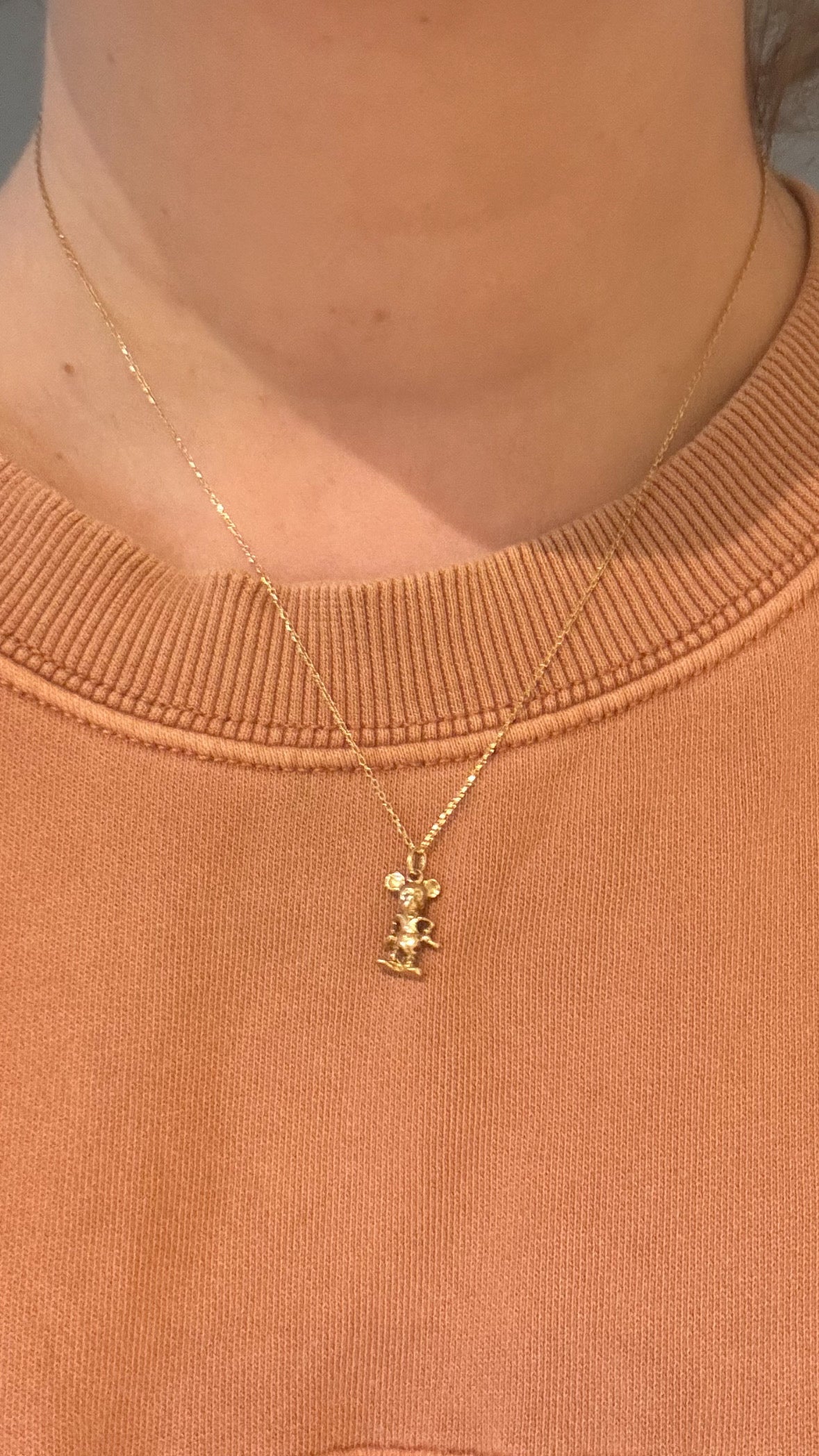 9CT solid yellow gold retro Mickey Mouse charm