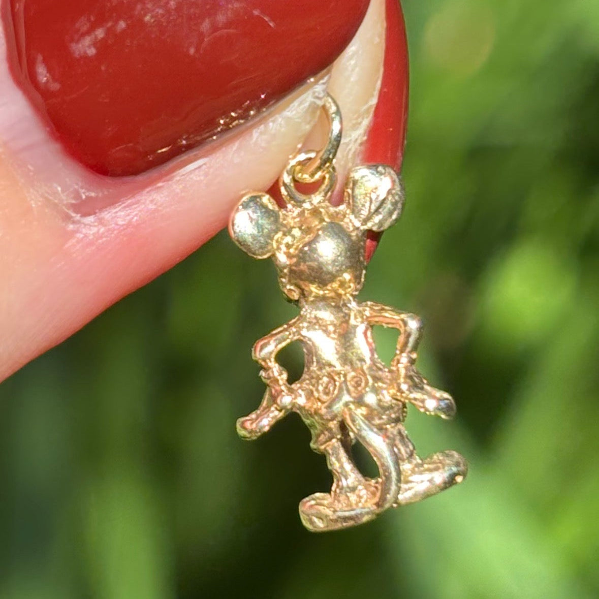 9CT solid yellow gold retro Mickey Mouse charm