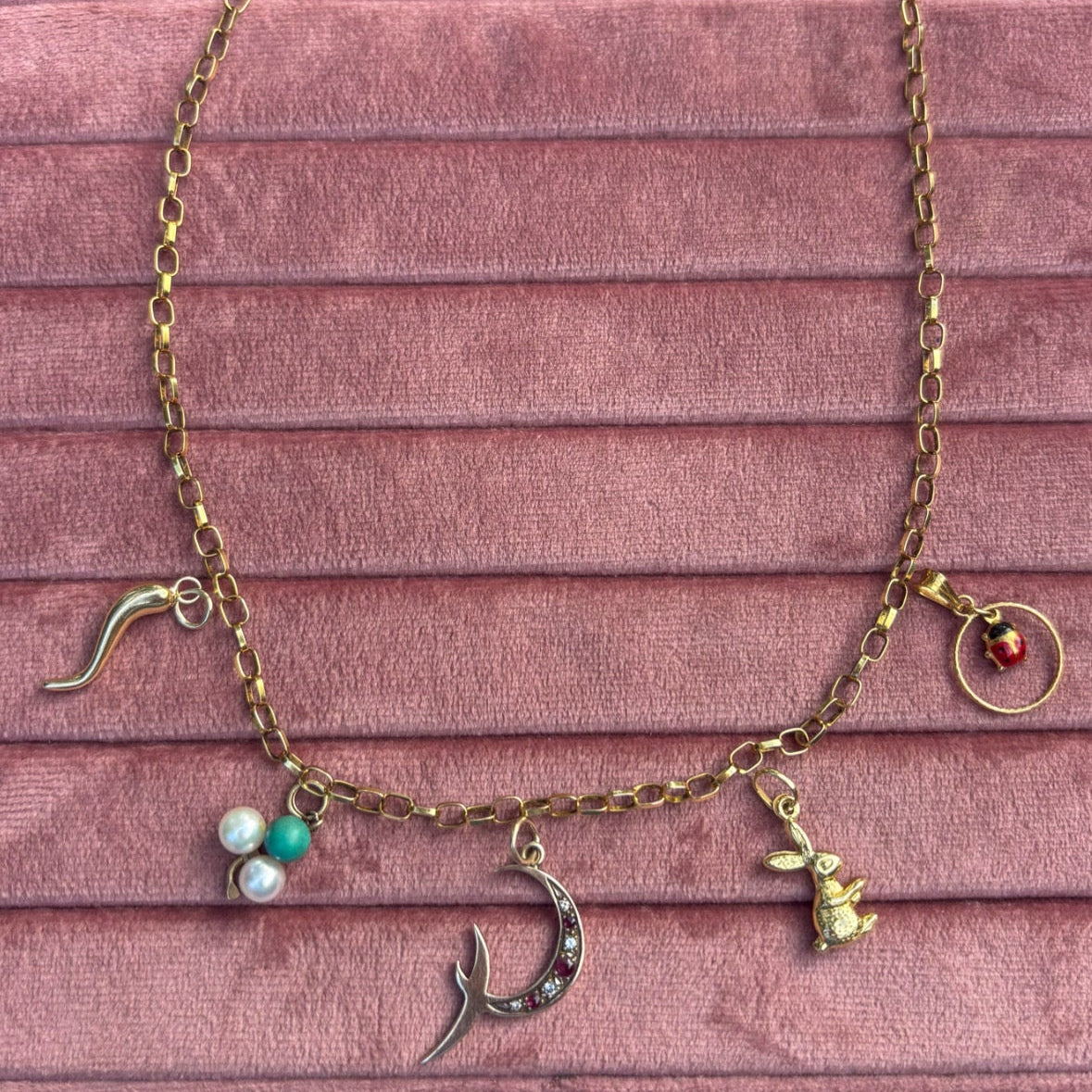 Handmade Vintage 9K yellow gold belcher chain