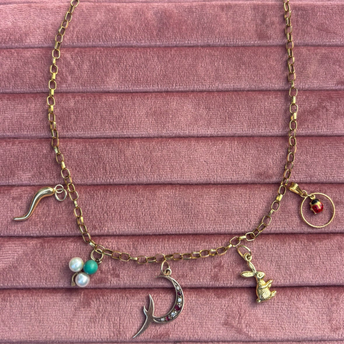 RARE Vintage 9CT pearl and Turquoise lucky clover