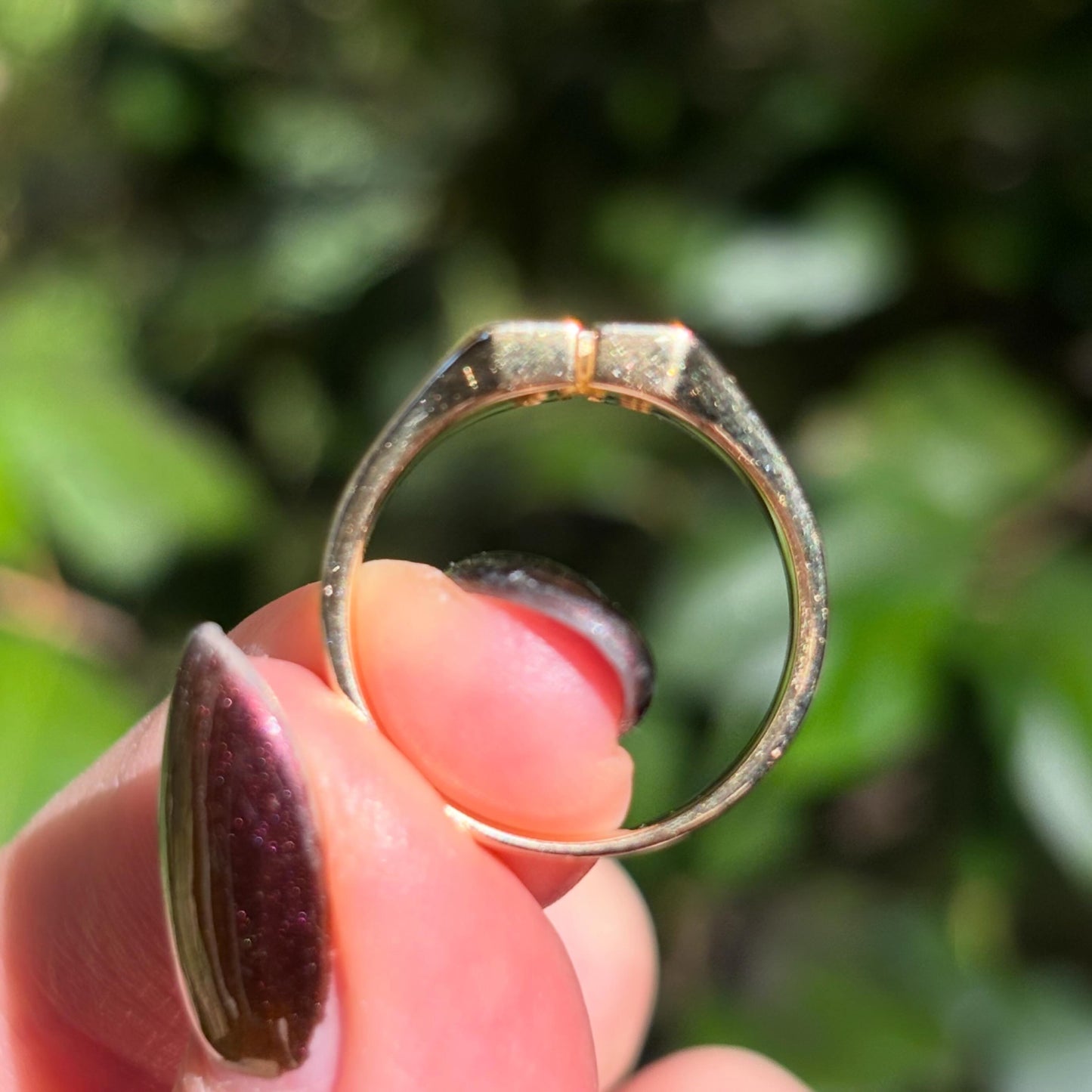 Vintage 18K Diamond H signet ring