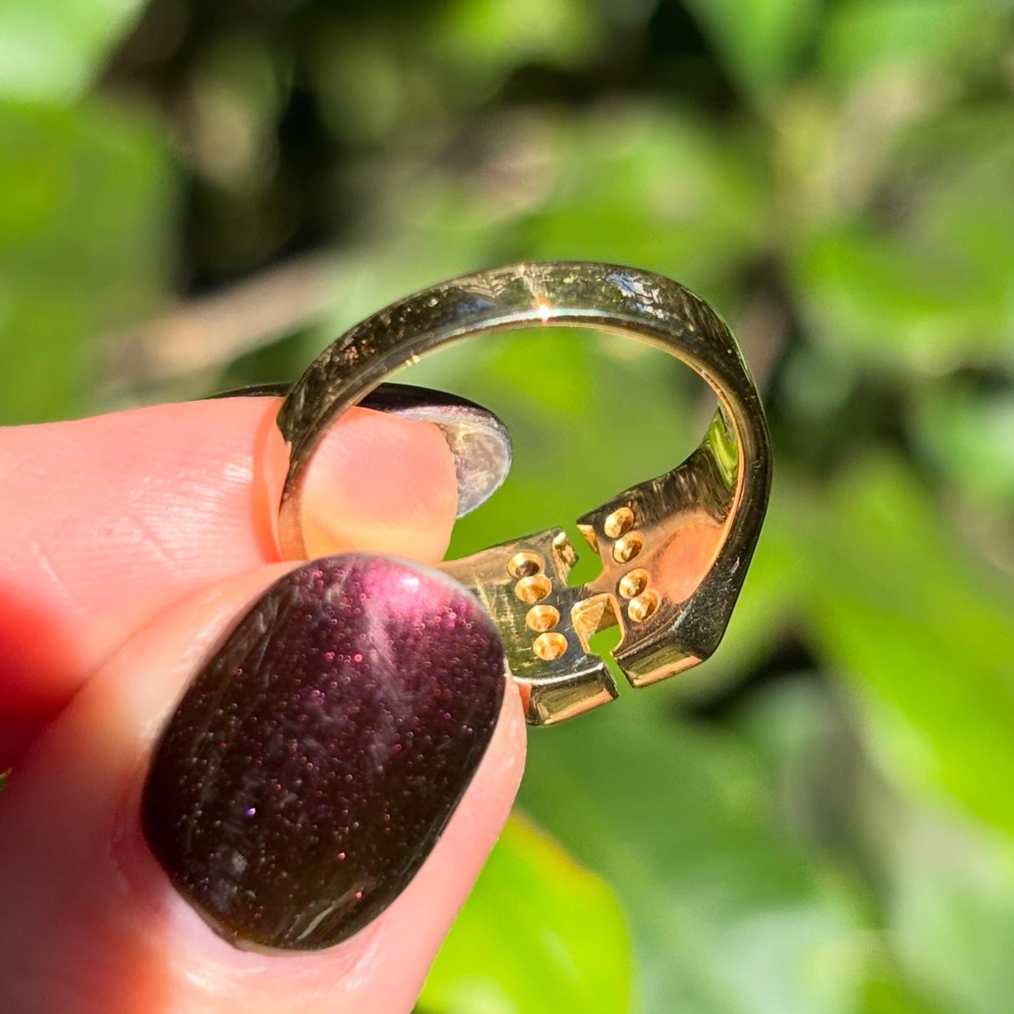 Vintage 18K Diamond H signet ring