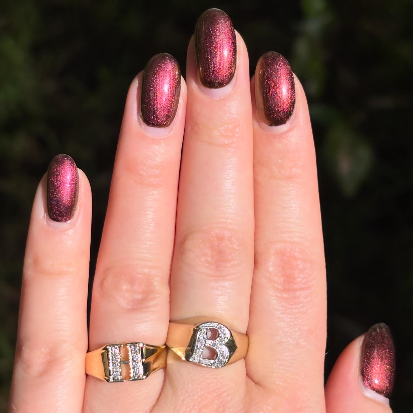 Vintage 18K Diamond H signet ring