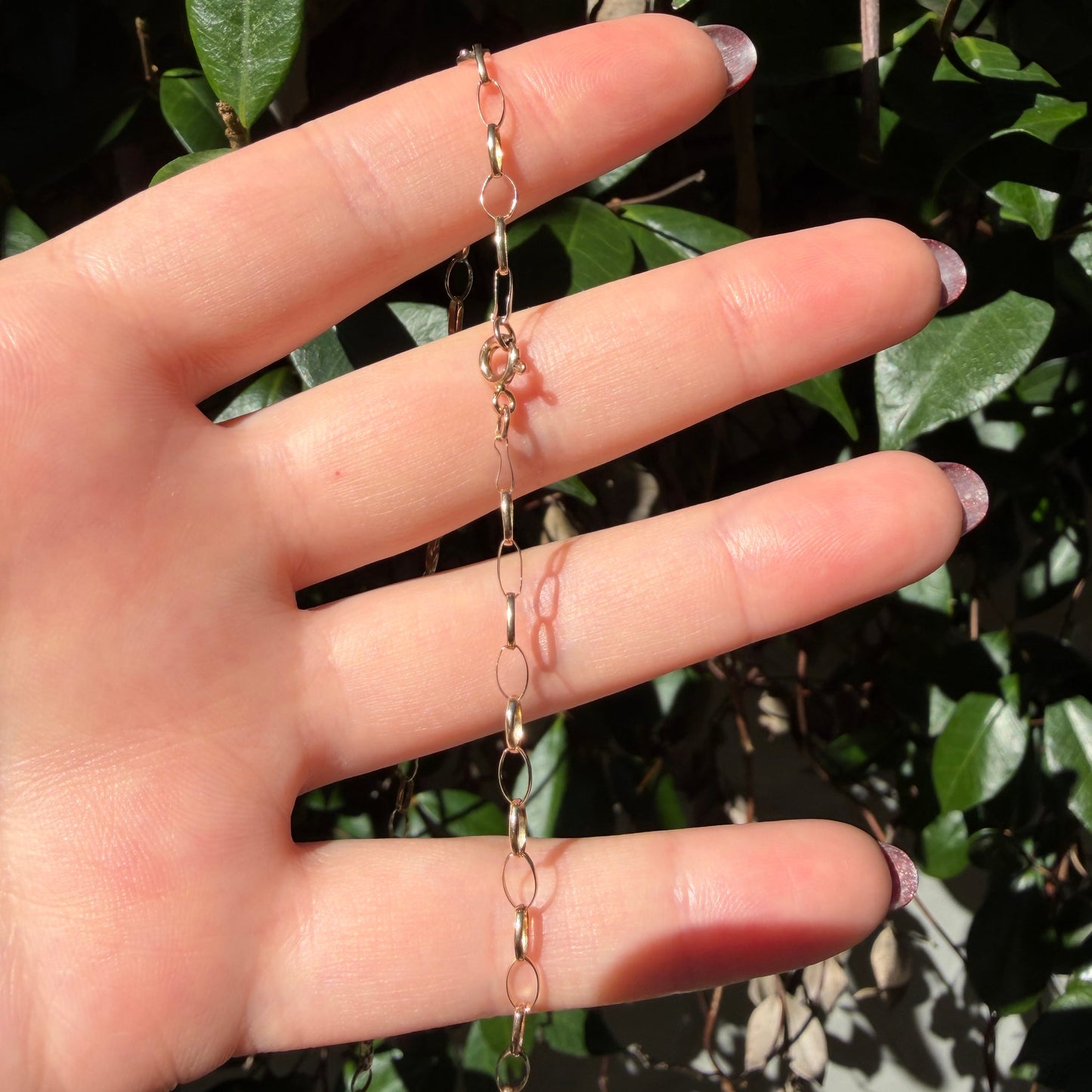 Vintage 9K yellow gold solid oval belcher chain