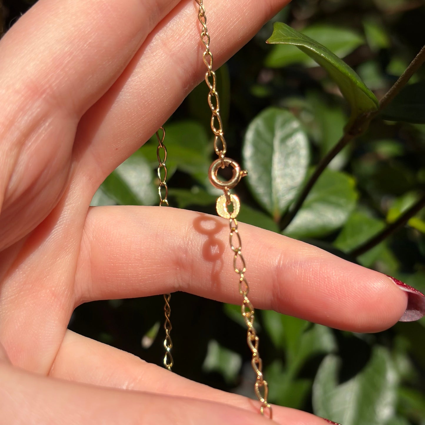Vintage 18K SOLID Long Narrow curb link chain