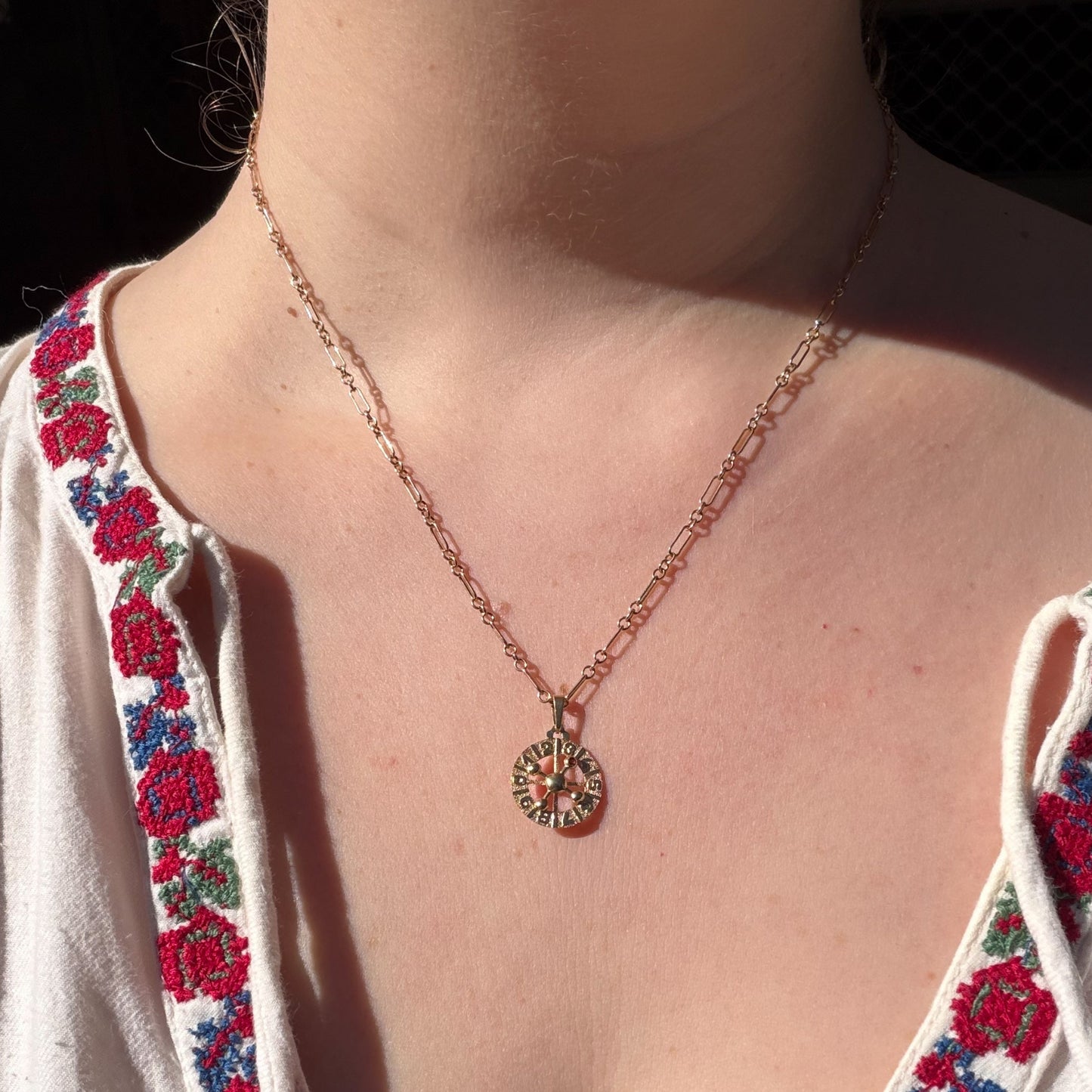 9CT Vintage Italian UNOAERRE fancy biker link chain