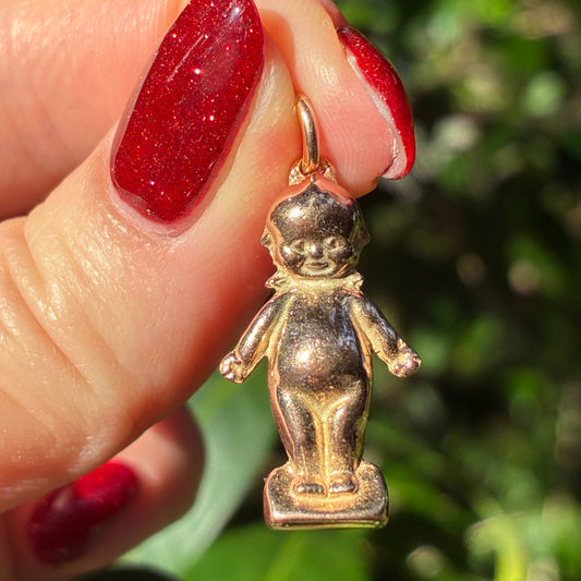 RARE Antique solid 9CT Edwardian Kewpie doll pendant