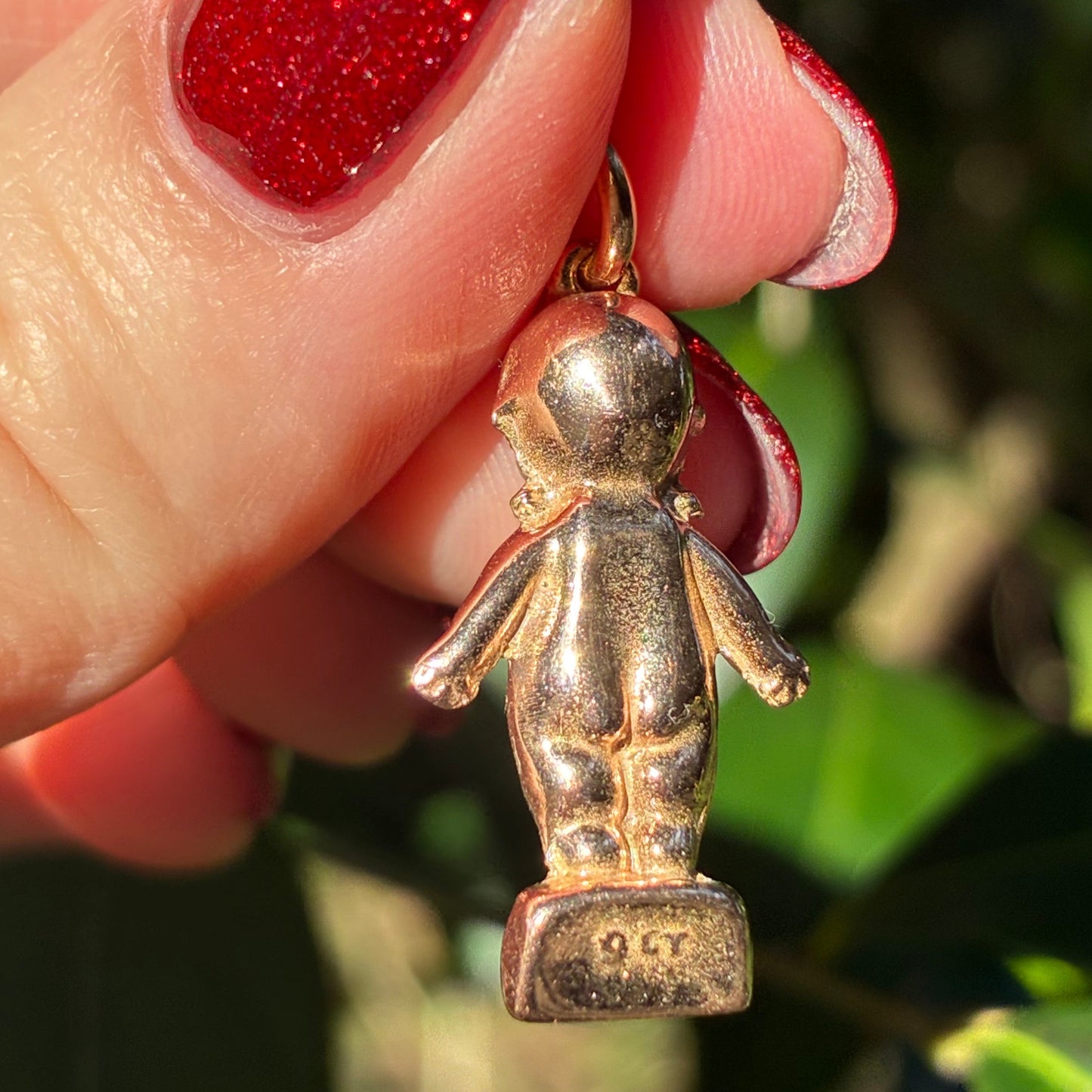 RARE Antique solid 9CT Edwardian Kewpie doll pendant