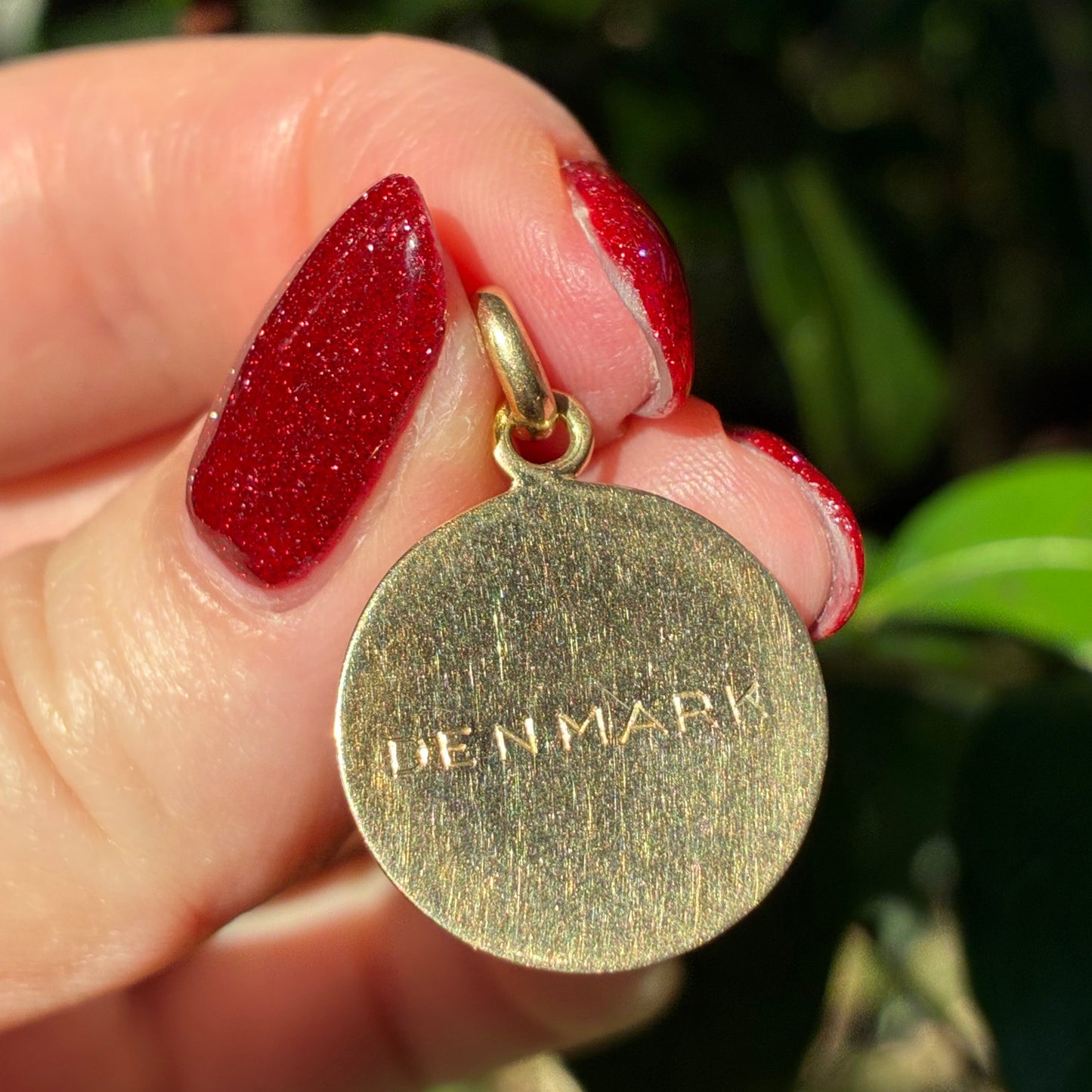 RARE Antique SOLID 14K enamel Dog tag pendant