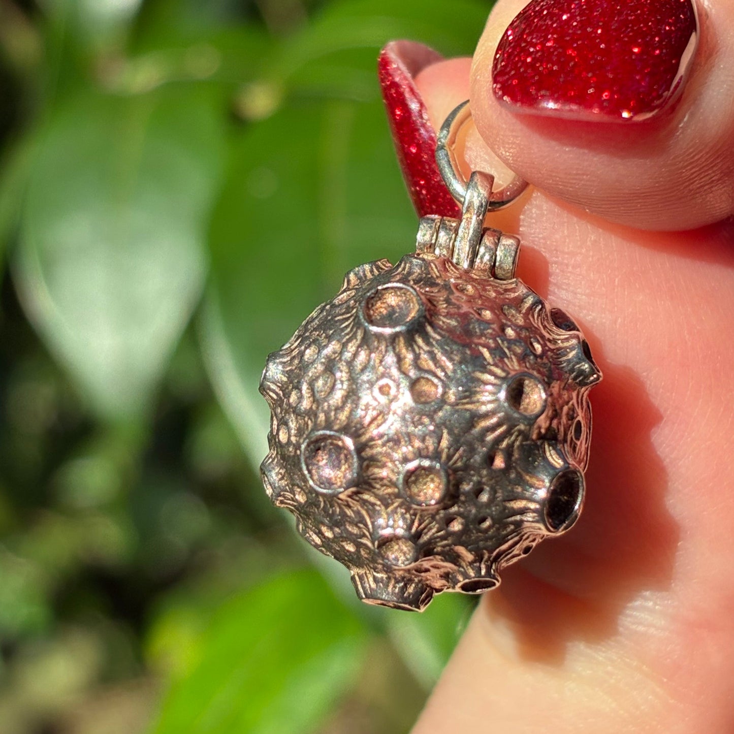 ULTRA RARE 1960s Nuvo Sterling silver moon charm with alien inside