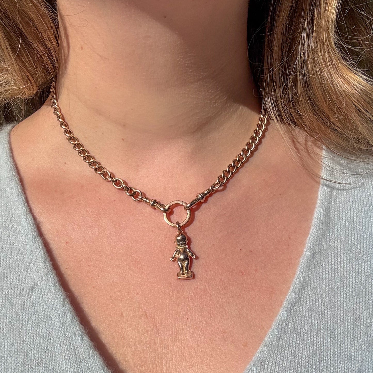 RARE Antique solid 9CT Edwardian Kewpie doll pendant