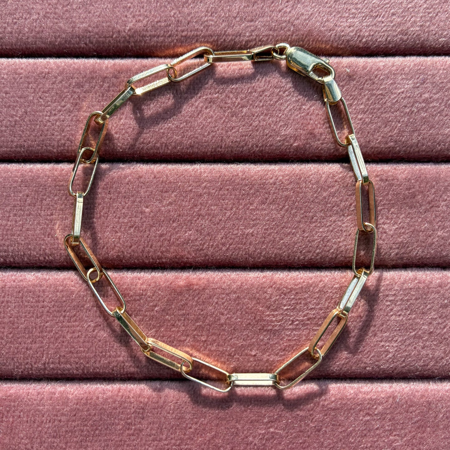 SOLID NEW 9CT chunky Italian paperclip bracelet