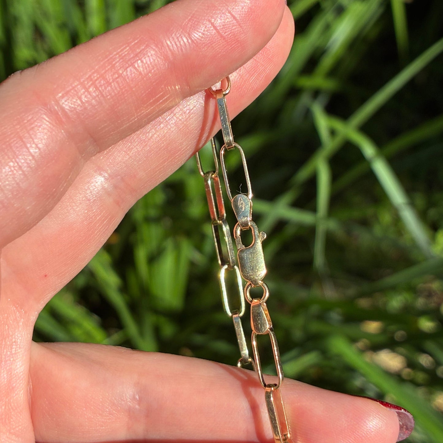 SOLID NEW 9CT chunky Italian paperclip bracelet