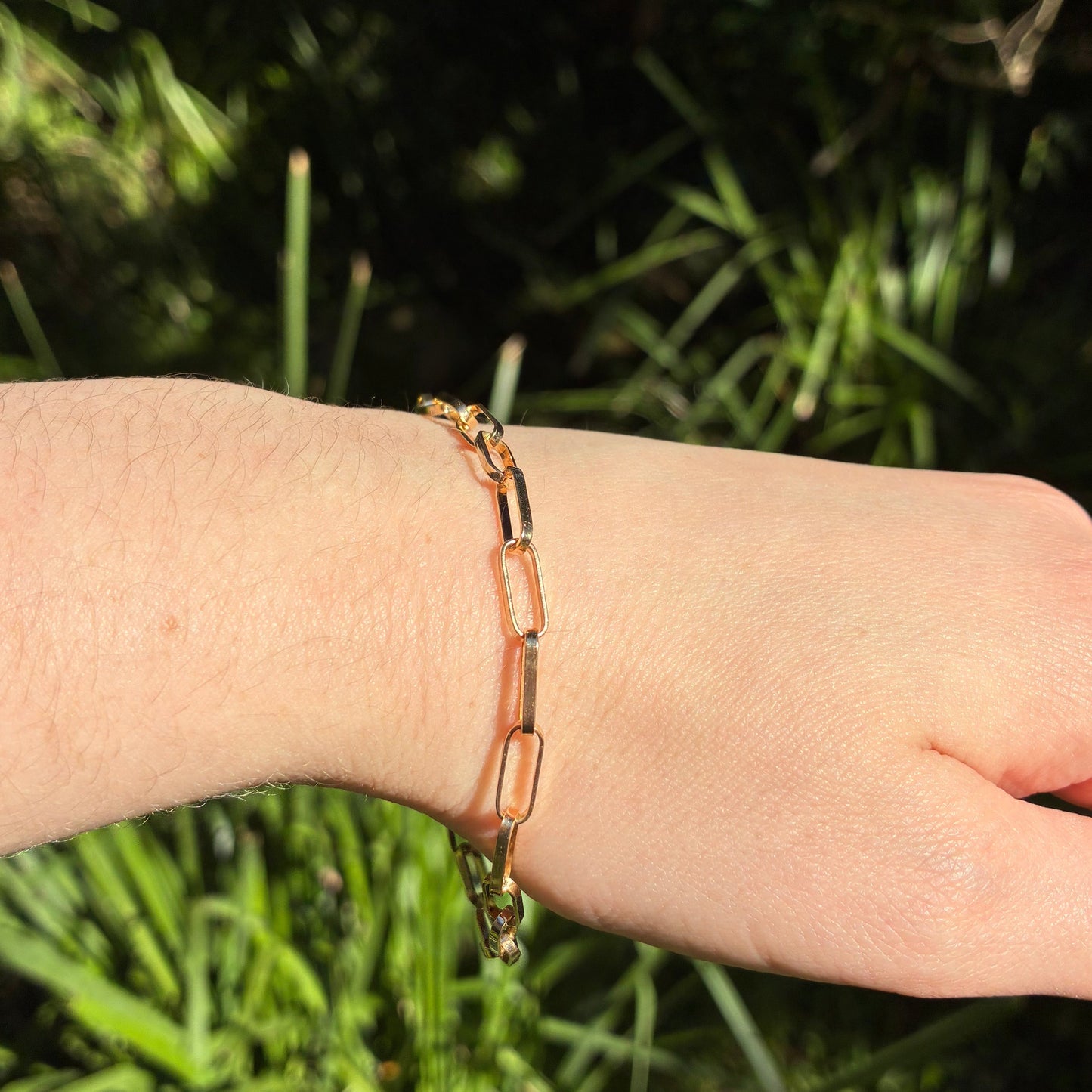 SOLID NEW 9CT chunky Italian paperclip bracelet
