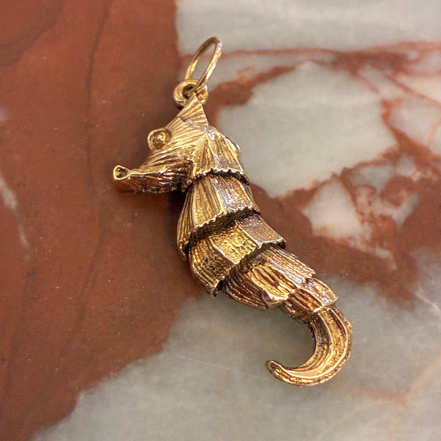 RARE 70’s Vintage large and heavy 9CT articulated seahorse
