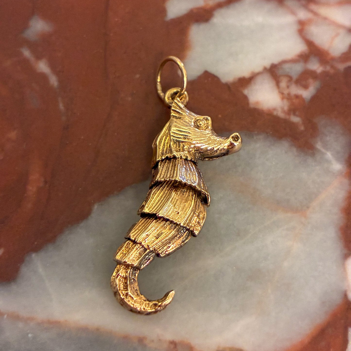 RARE 70’s Vintage large and heavy 9CT articulated seahorse