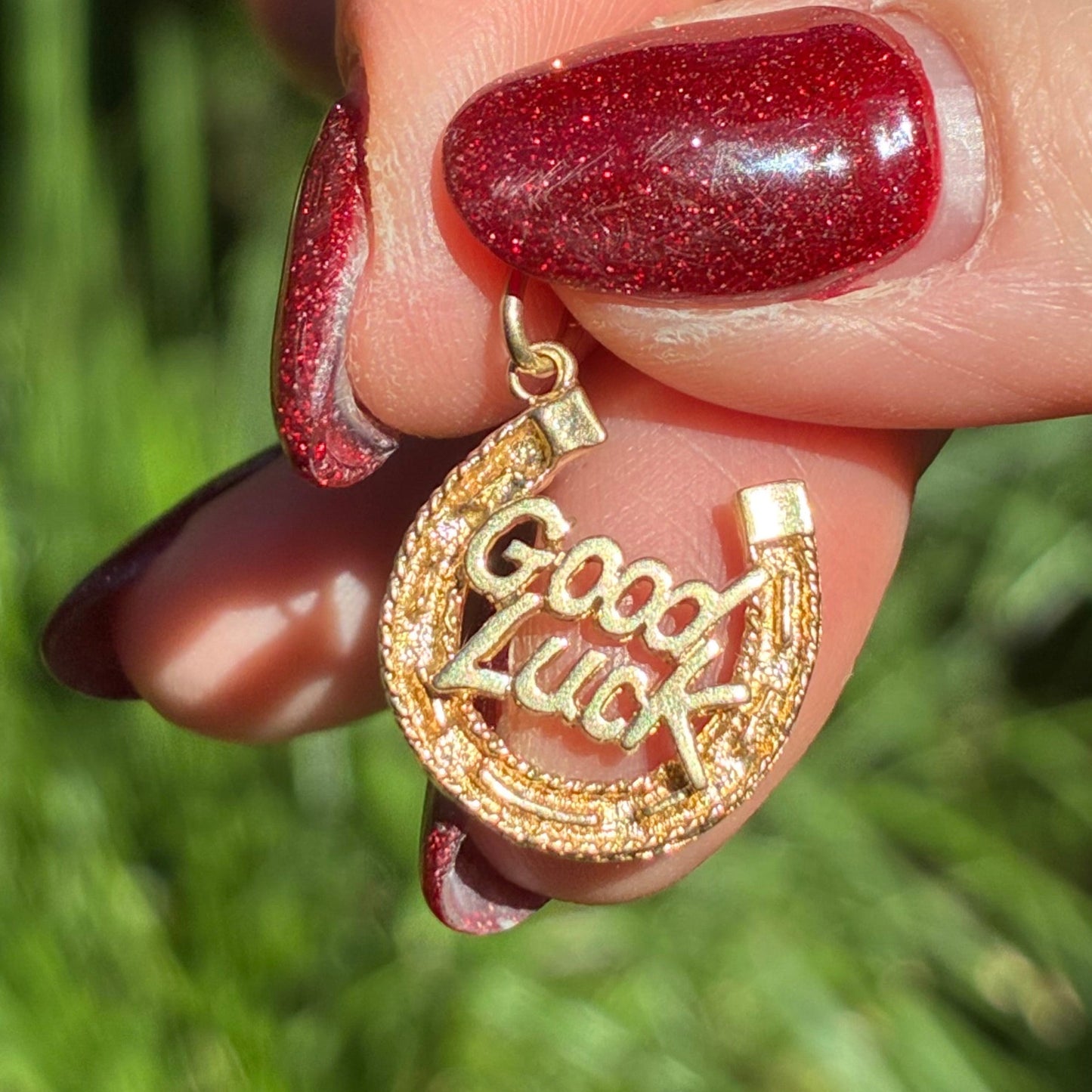 Vintage 9CT Good Luck horseshoe charm