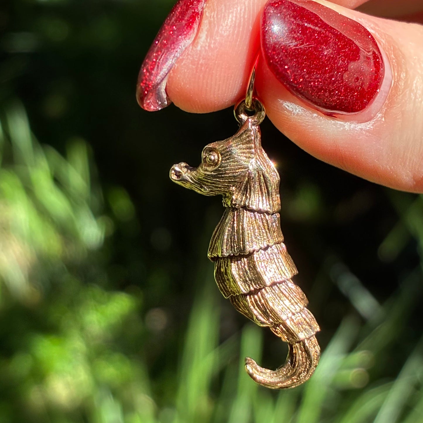 RARE 70’s Vintage large and heavy 9CT articulated seahorse