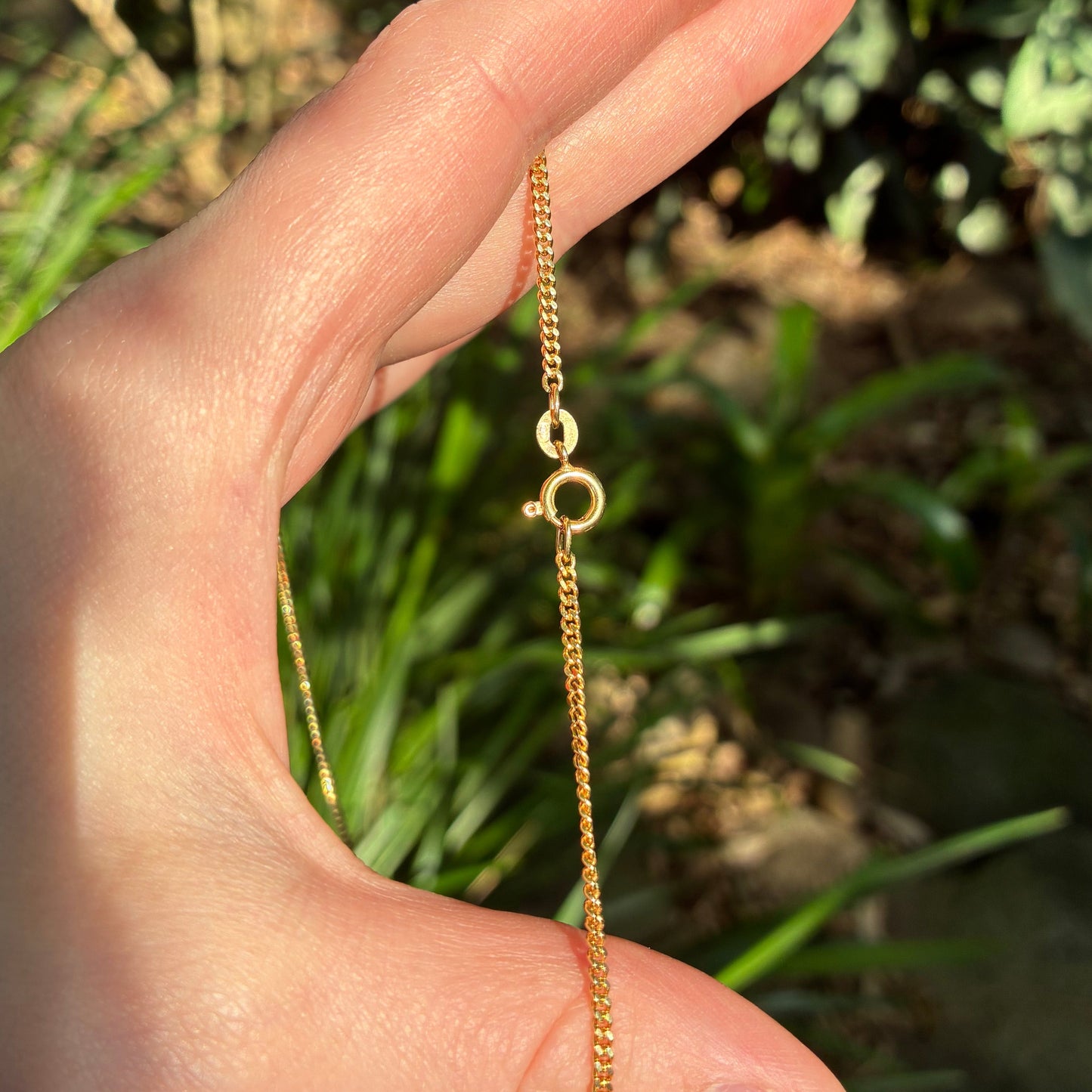 18CT Vintage Italian UNOAERRE long fine curb chain