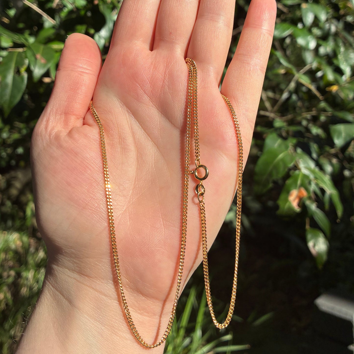 18CT Vintage Italian UNOAERRE long fine curb chain