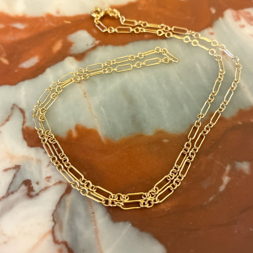 9CT Vintage Italian UNOAERRE fancy biker link chain