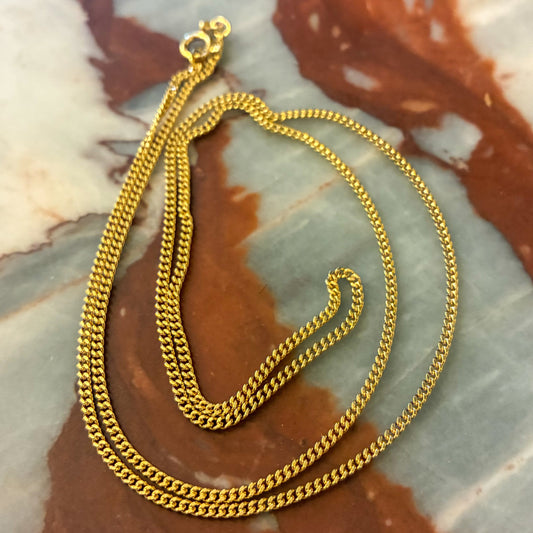 18CT Vintage Italian UNOAERRE long fine curb chain