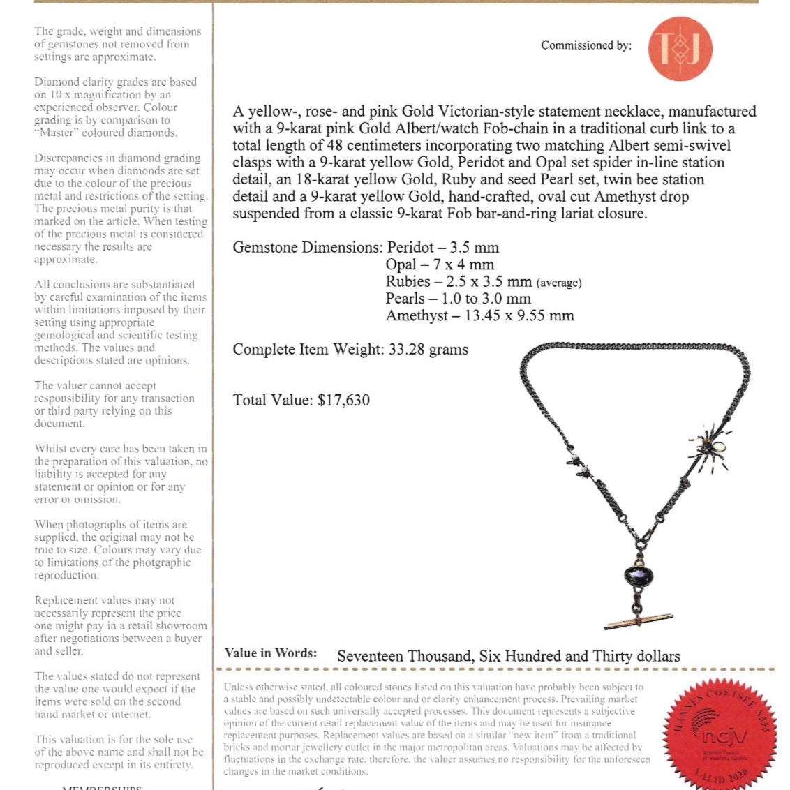 Custom 9CT "Charlotte" Antique Albert Chain