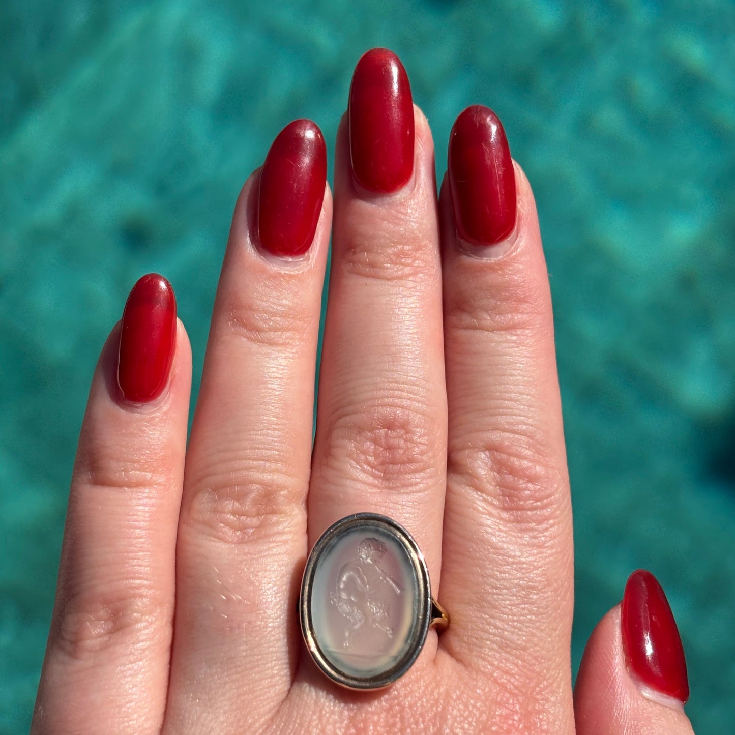 Incredible RARE Antique Georgian 18K Large Pan wax seal ring