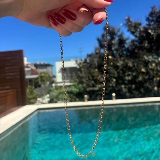 Handmade Vintage 9K yellow gold belcher chain