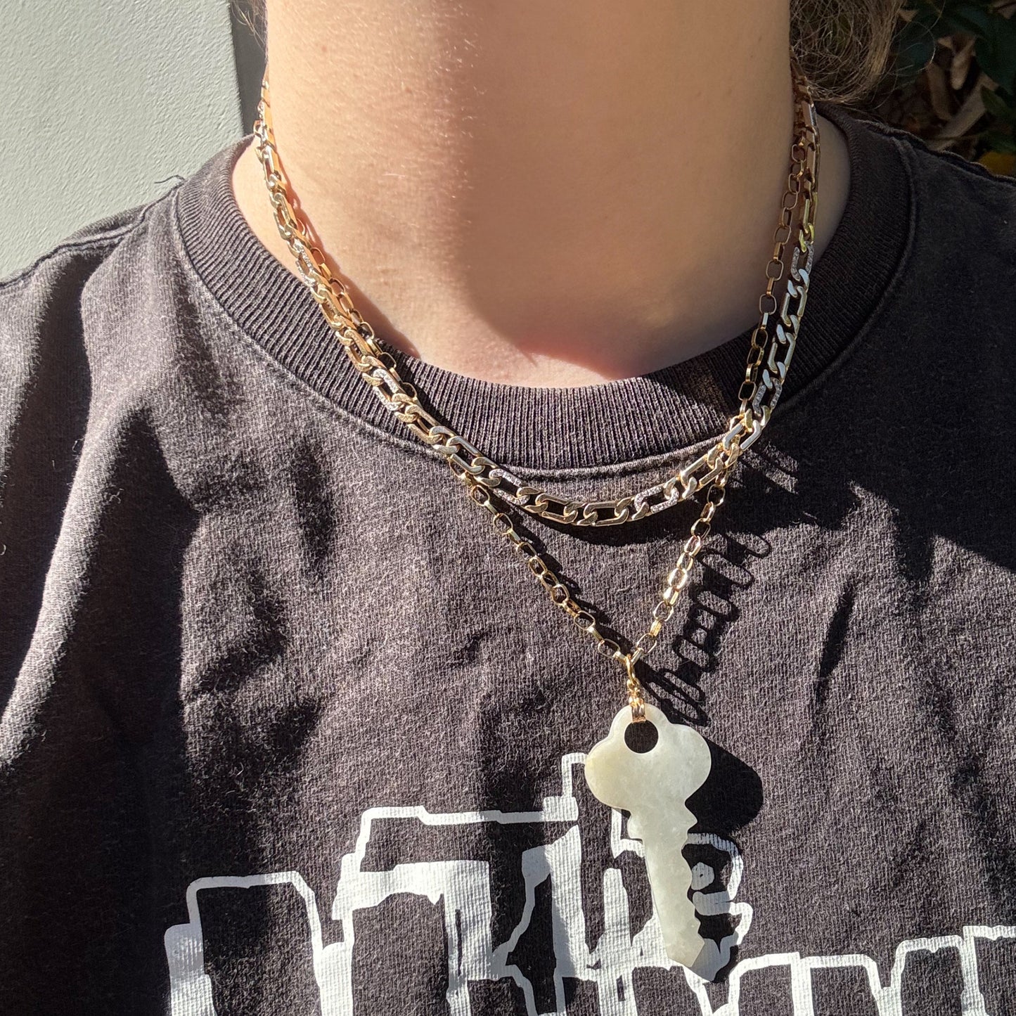 Handmade Vintage 9K yellow gold belcher chain