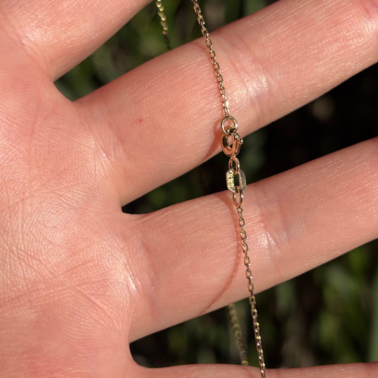 14K yellow gold Fine square link chain