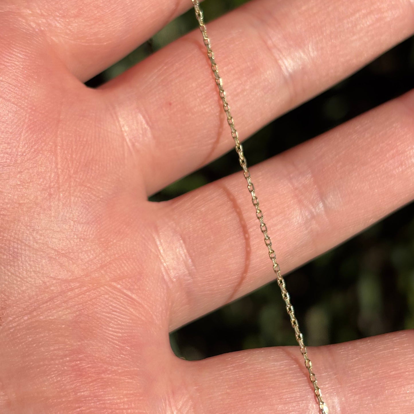 14K yellow gold Fine square link chain