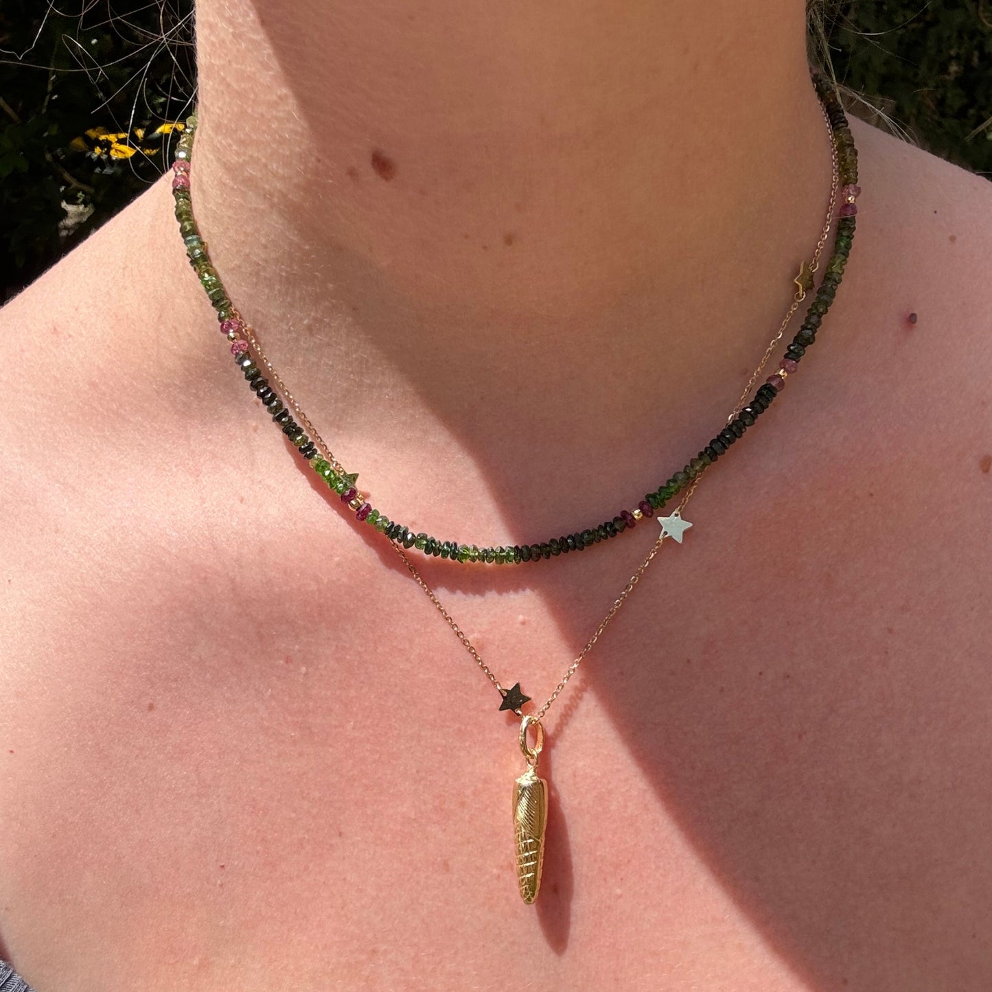 Rare 18K large Italian corn charm